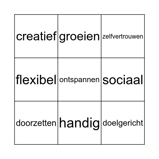 Veerkracht  Bingo Card