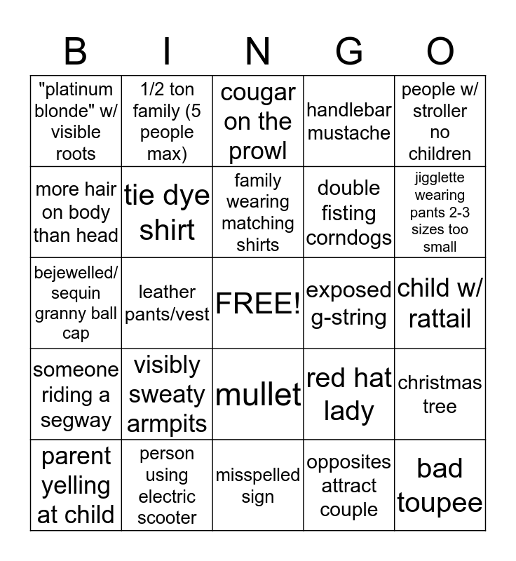 Oklahoma State Fair Bingo Card