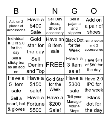 Windsor #41 Stylist Bingo Card