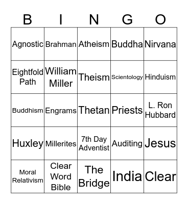Apologetics Bingo Card