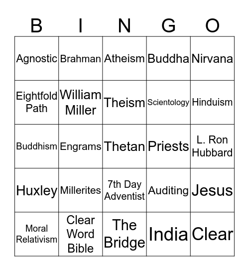 Apologetics Bingo Card