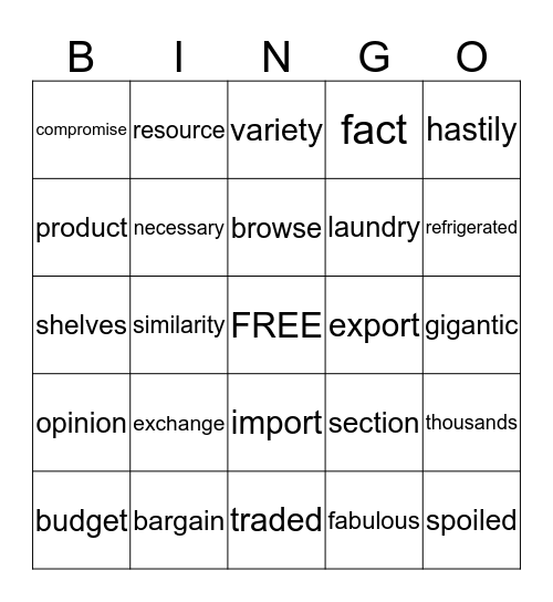 Reading Street Q1-4 Bingo Card