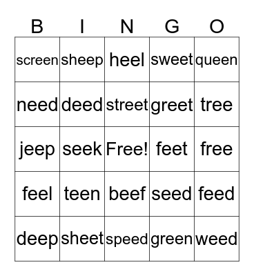 e bingo Card