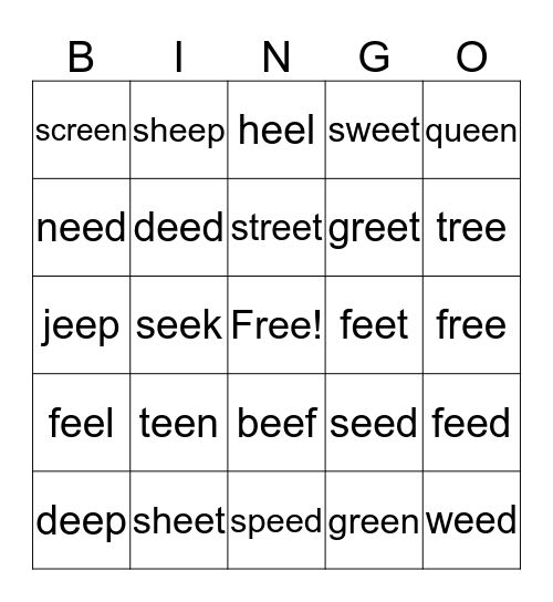 e bingo Card