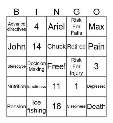 Grumpy Old Men Bingo Card
