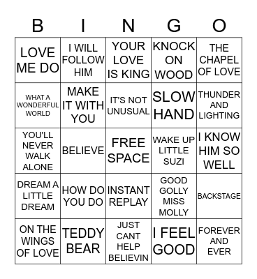 HITS 57 Bingo Card