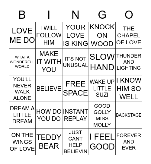 HITS 57 Bingo Card