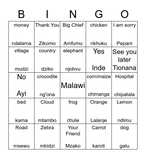 Bingo Card