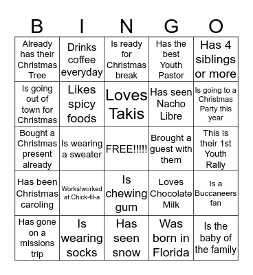 FIND SOMEONE WHO...... Bingo Card