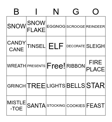 Christmas BINGO Card