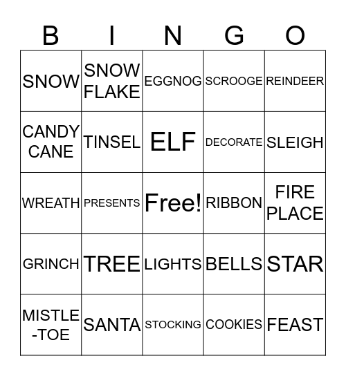 Christmas BINGO Card