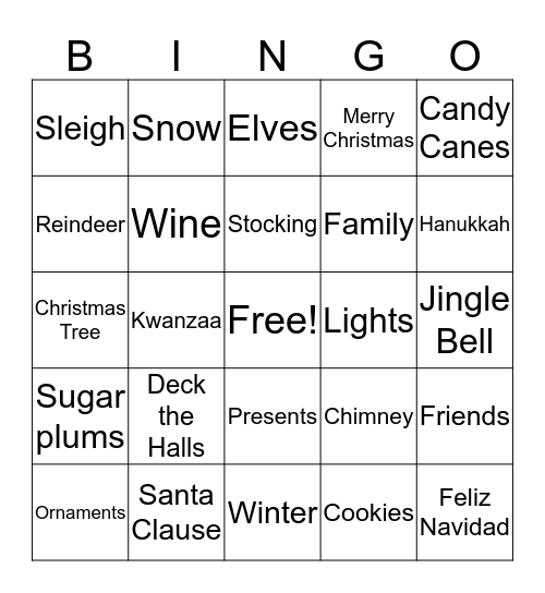 Merry Bingo Card