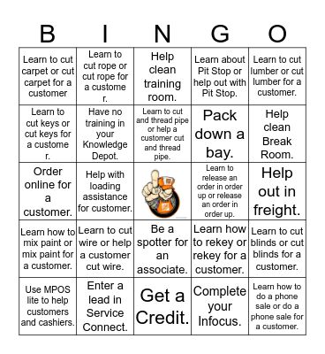 Skills Bingo Card