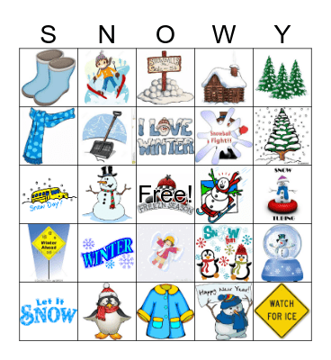 Flurries of Fun Bingo Card