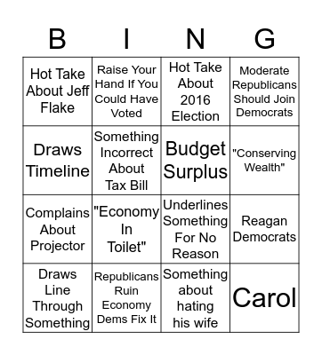 Mike Brown Bingo Card