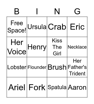 Under the Sea Bingo Card