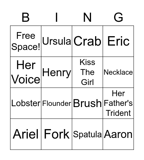 Under the Sea Bingo Card