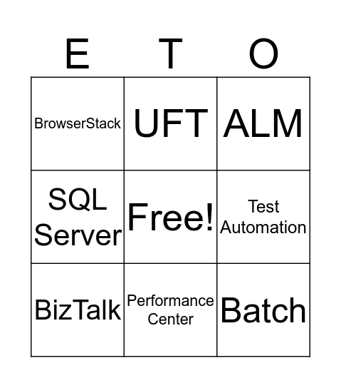 Tech Team Bingo Card