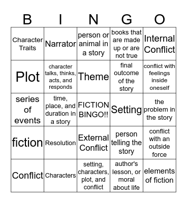 FICTION Bingo Card