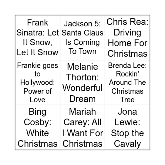 Weihnachtsfeier-Bingo Card