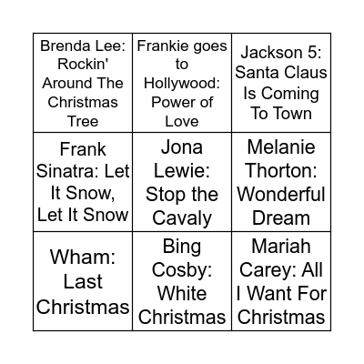 Weihnachtslieder-Bingo Card