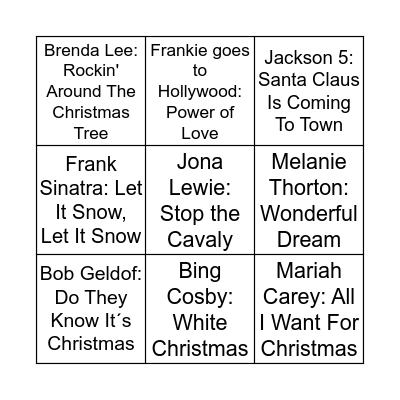 Weihnachtslieder-Bingo Card