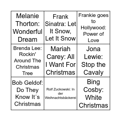 Weihnachtslieder-Bingo Card