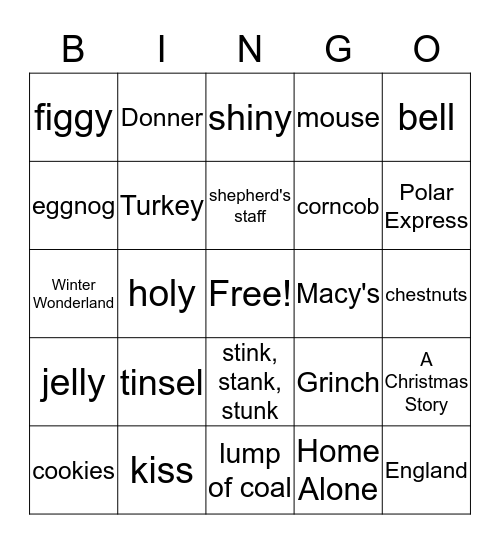 Christmas Bingo Card