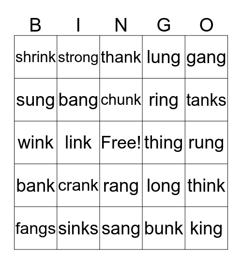 Words with Welded Sounds Bingo Card