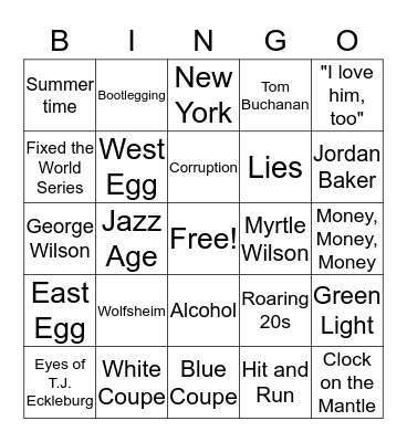 Gatsy Bingo Card