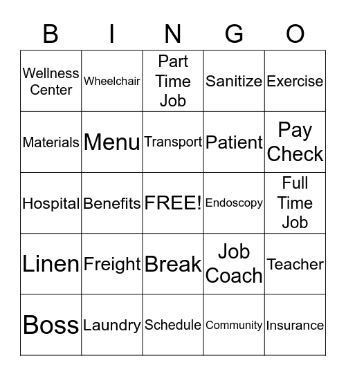 Job Skills BINGO Card