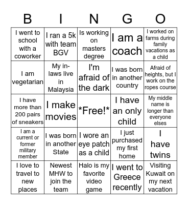 Kids INN & Safe Haven Holiday Celebration Bingo Card