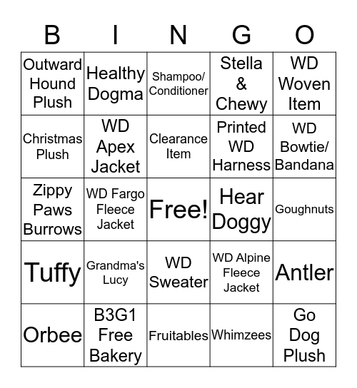 Moochie & Co Bingo!! Bingo Card