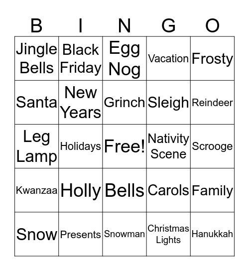 Christmas Bingo Card