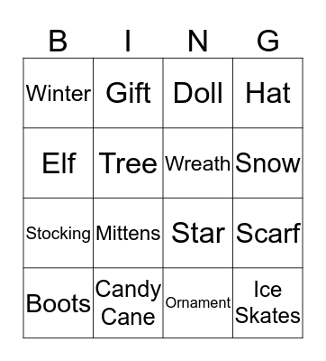 Holiday Bingo  Bingo Card