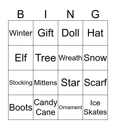 Holiday Bingo  Bingo Card