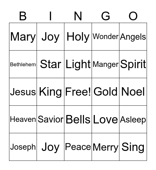 Christmas Bingo Card