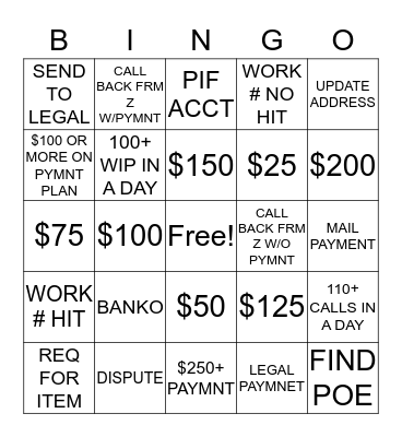 COLLECTOR BINGO Card
