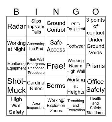 Ground Control ART 2017 Bingo Card