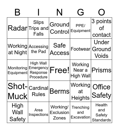 Ground Control ART 2017 Bingo Card