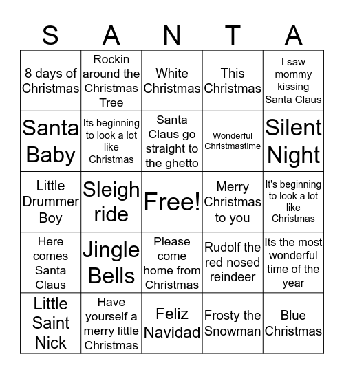 Christmas Bingo Card