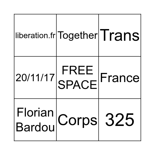 Actualites Bingo Card