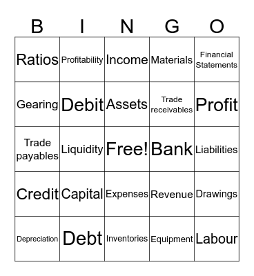 Accounting Bingo Card
