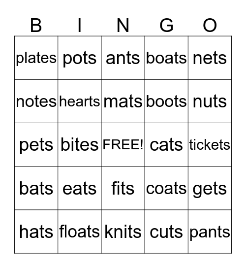 /TS/  - Final Position Bingo Card