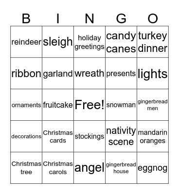 CHRISTMAS 2017 Bingo Card