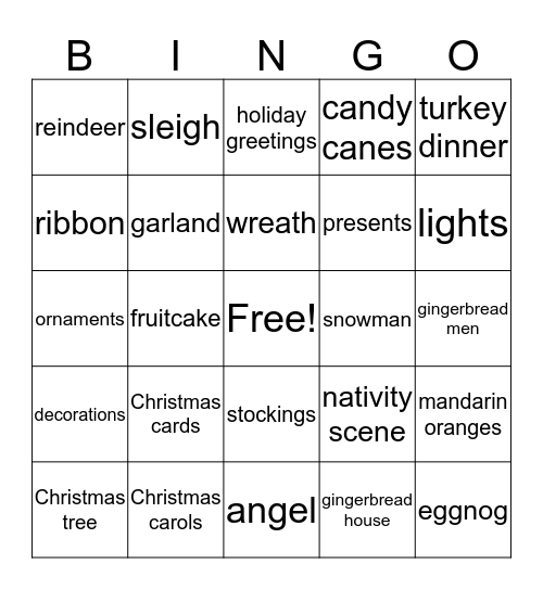 CHRISTMAS 2017 Bingo Card