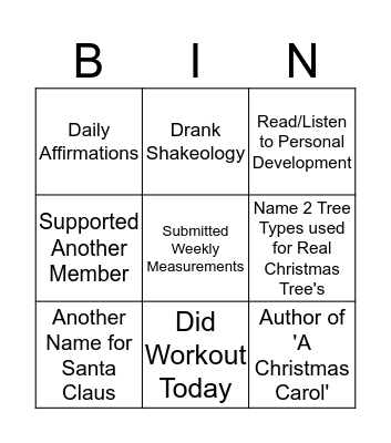 Crush The Holidays Bingo Card