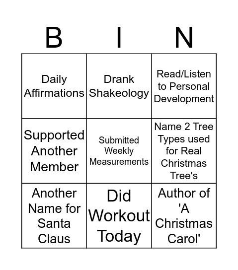 Crush The Holidays Bingo Card