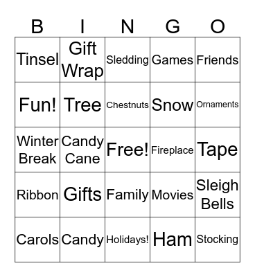 Holiday Bingo Card