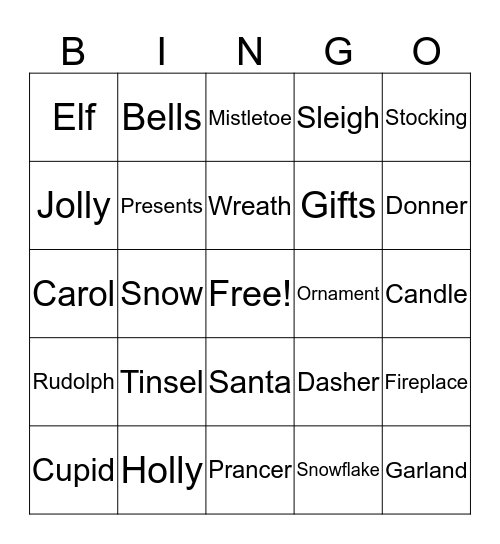 Christmas BINGO Card